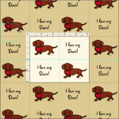 Tissu Coeur doux rouge de teckel (Carreau)