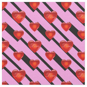 Tissu coeur/grand/petit coeur rouge/bande d'amour/rose n