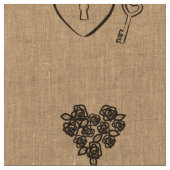 Tissu Coeur mignon moderne gris foncé (Fermer)