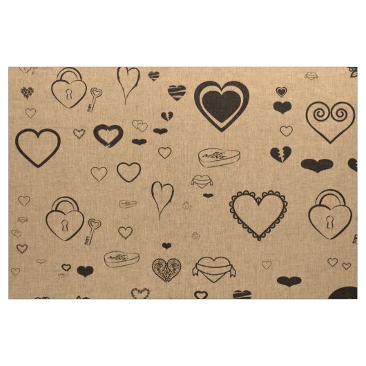 Tissu Coeur mignon moderne gris foncé (Yard)