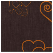 Tissu Coeur mignon Moderne Orange (Fermer)