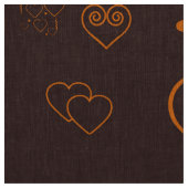 Tissu Coeur mignon Moderne Orange (Échantillon)