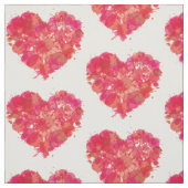 Tissu Coeur rose et orange (Échantillon)