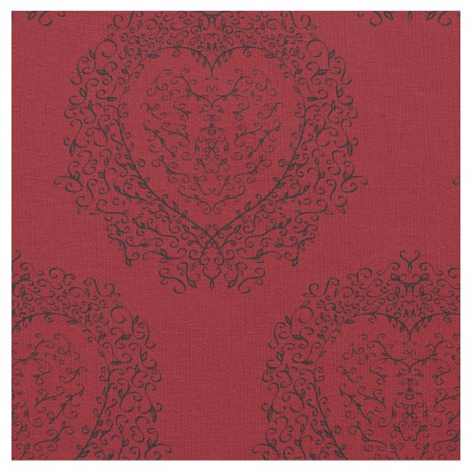 Tissu Coeur rouge gothique (Fermer)