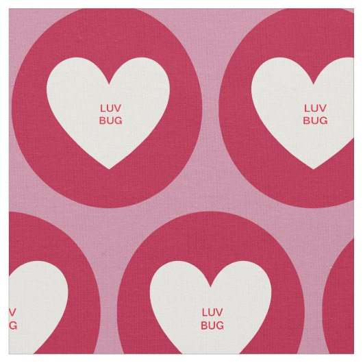 Tissu Coeur Rouge Luv Bug Fabric (Fermer)
