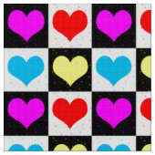 Tissu Coeurs À damiers colorés (Fermer)