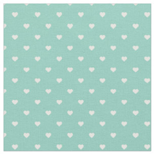 Tissu Coeurs à points Aqua Polka