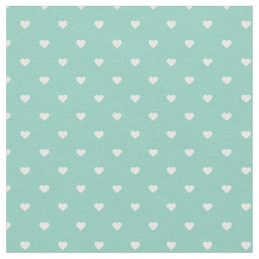 Tissu Coeurs à points Aqua Polka (Fermer)