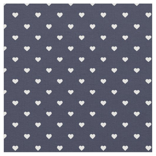 Tissu Coeurs à points Polka bleu marine (Fermer)
