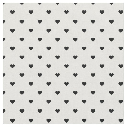 Tissu Coeurs à points Polka noirs et blancs (Fermer)