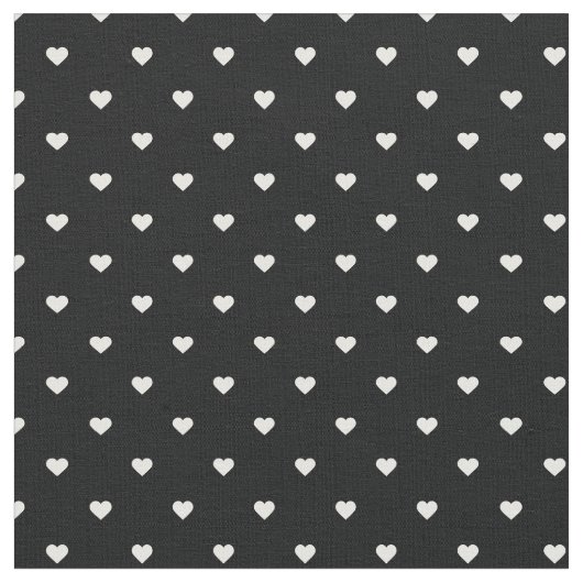 Tissu Coeurs à points Polka noirs et blancs (Fermer)