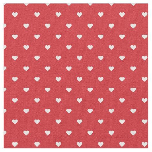 Tissu Coeurs à points Polka rouges (Fermer)