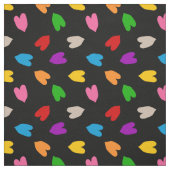 Tissu Cœurs Amour Colorés Motif Design Noir (Échantillon)