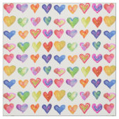 Tissu Coeurs arc-en-ciel (Échantillon)