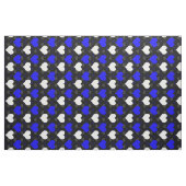 Tissu Cœurs Blancs Bleus Noirs (Fat Quarter)