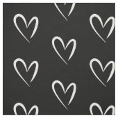 Tissu Coeurs blancs modernes, Arrière - plan noir (Échantillon)