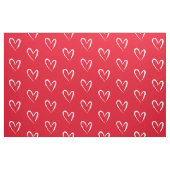 Tissu Coeurs blancs modernes, Arrière - plan rouge, (Fat Quarter)