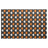 Tissu Cœurs blancs orange Noirs  (Fat Quarter)