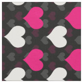 Tissu Cœurs Blancs Roses Noirs (Fermer)