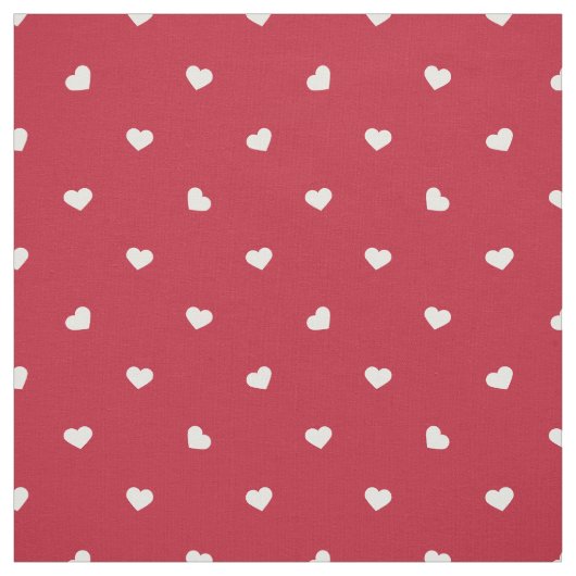 Tissu Coeurs blancs sur rouge (Échantillon)