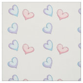 Tissu Coeurs bleu et rose sur un arrière - plan blanc (Échantillon)
