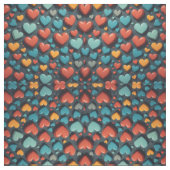 Tissu Coeurs colorés, art Valentin (Échantillon)