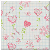 Tissu Coeurs d'amour fleurissant 2 (Fermer)