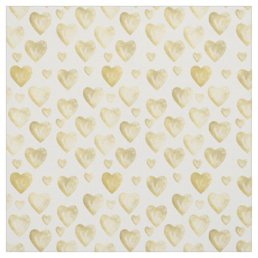 Tissu Coeurs d'aquarelle d'or (Échantillon)