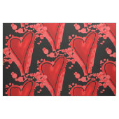 Tissu Coeurs d'aquarelle rouge encre (Fat Quarter)