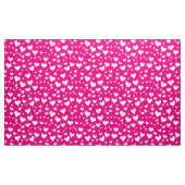 Tissu Coeurs de balaie blanche sur Fuchsia rose (Yard)