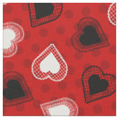 Tissu Coeurs de dentelle Pois rouges (Fermer)