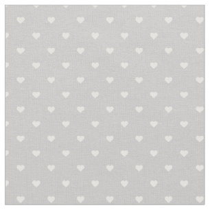 Tissu Coeurs de point de Polka gris