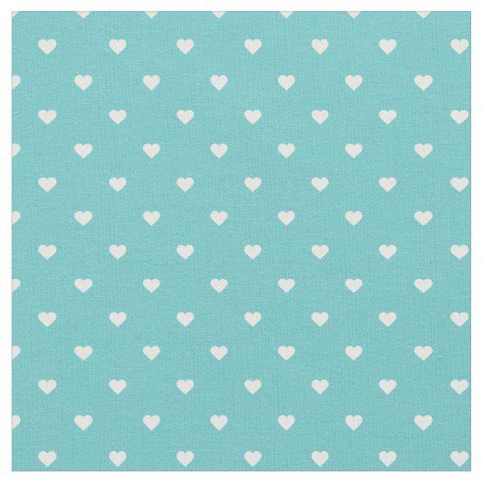 Tissu Coeurs de point Polka Turquoise (Fermer)