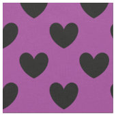 Tissu Coeurs de polka noir sur violet (Fermer)