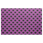 Tissu Coeurs de polka noir sur violet (Fat Quarter)