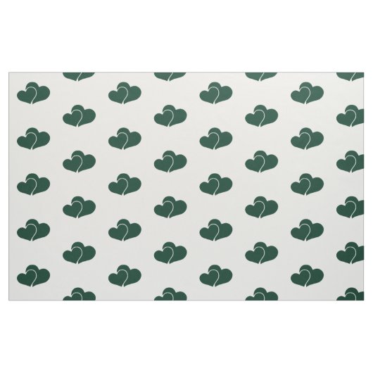 Tissu Cœurs Doubles Vert Foncé (Yard)