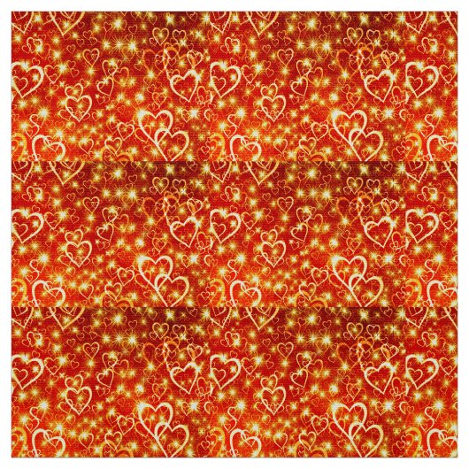 Tissu Coeurs en feu (Échantillon)