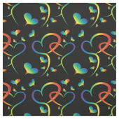 Tissu Cœurs Entrelacés de la Fierté Arc-en-Ciel (Échantillon)