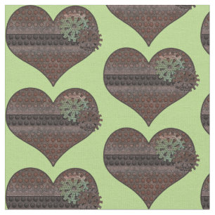 Tissu Coeurs et engrenages Steampunk Fabric