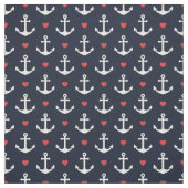 Tissu Coeurs et motif d'Ancres (Échantillon)