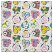 Tissu Coeurs floraux (Échantillon)