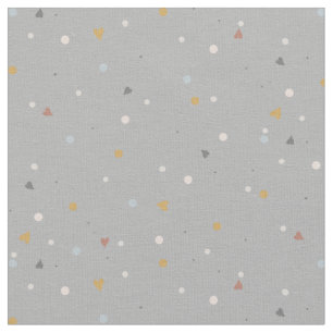 Tissu Coeurs gris doré et muet gris foncé et points No