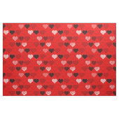Tissu Coeurs modernes du milieu du siècle rouge (Fat Quarter)