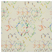 Tissu Coeurs multicolores (Échantillon)