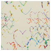 Tissu Coeurs multicolores (Détail)