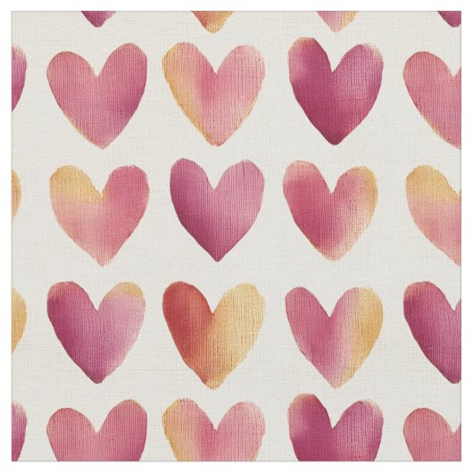 Tissu Coeurs multicolores sur ivoire (Fermer)