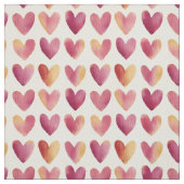 Tissu Coeurs multicolores sur ivoire (Échantillon)