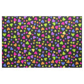 Tissu Coeurs multicolores sur le noir (Fat Quarter)