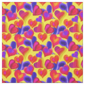 Tissu Coeurs peints brillants sur Jaune | Saint Valentin (Échantillon)