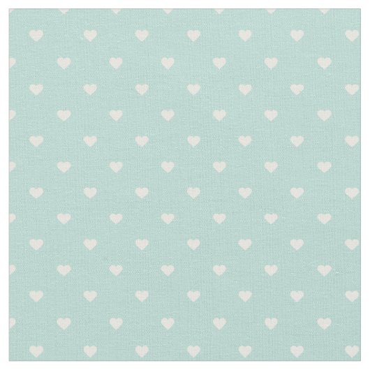 Tissu Coeurs Point Polka Mint (Fermer)